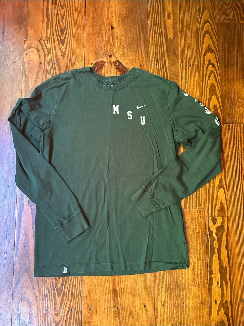 Nike Men's MSU Long Sleeve Shirt in Dark Green